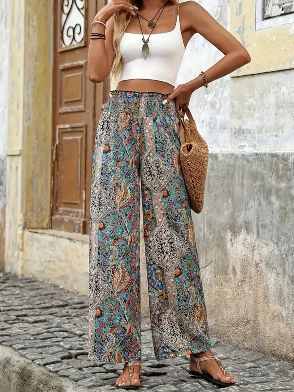 Convertible Boho Wide Leg Palazzo Pants / Strapless Jumpsuit XL New Without TAGS